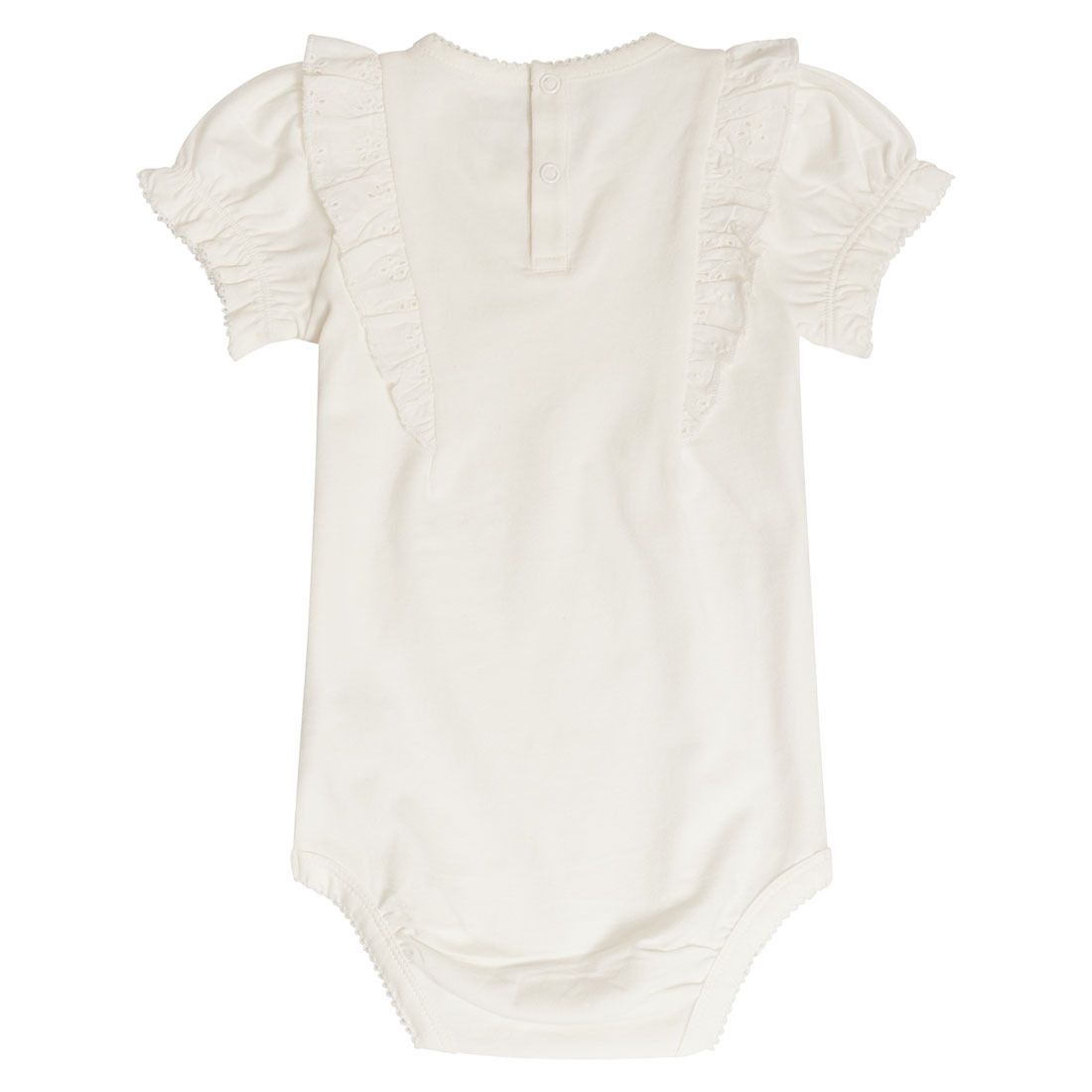 Kortermet body med broderi anglaise