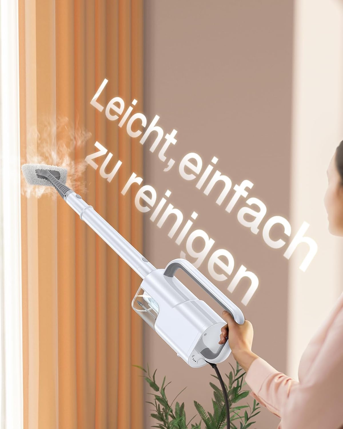 LABIGO 10-in-1 Dampfreiniger mit abnehmbarem Handgerät, 350ml Tank, 10s Aufheizzeit, 248°F (120°C) Dampf, 2-Stufen Steuerung & Drehkopf für Böden, Teppiche, Fliesen - Leichtgewicht und Multifunktional