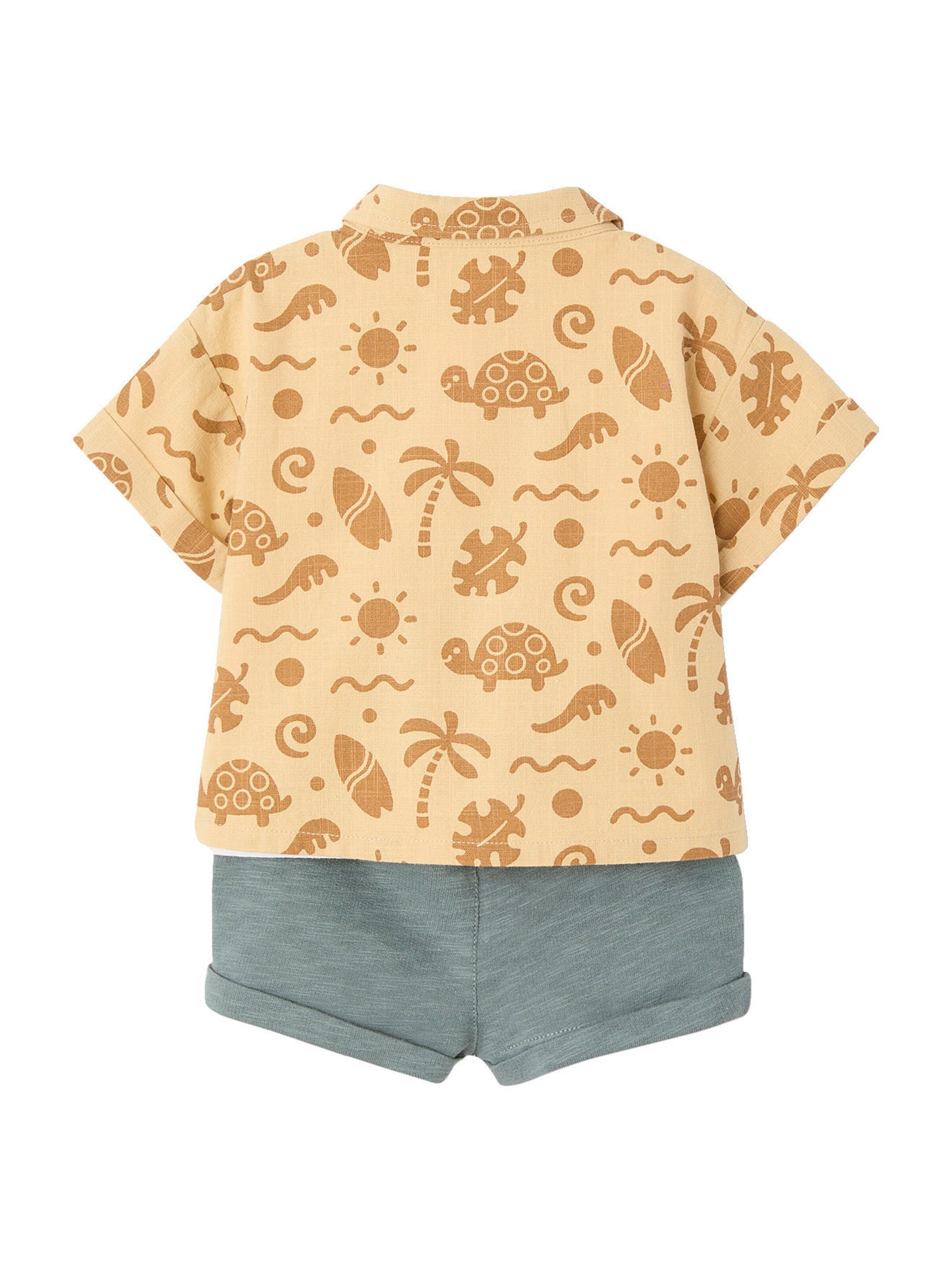 Vertbaudet Baby-Set: Hemd, T-Shirt & Shorts ocker