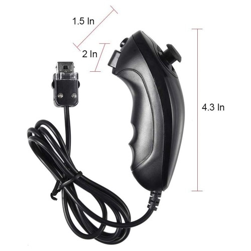 Nintendo Wii U / Wii Mini / Wii Game Controller Nunchuk Joystick mit Verbindungskabel - Schwarz