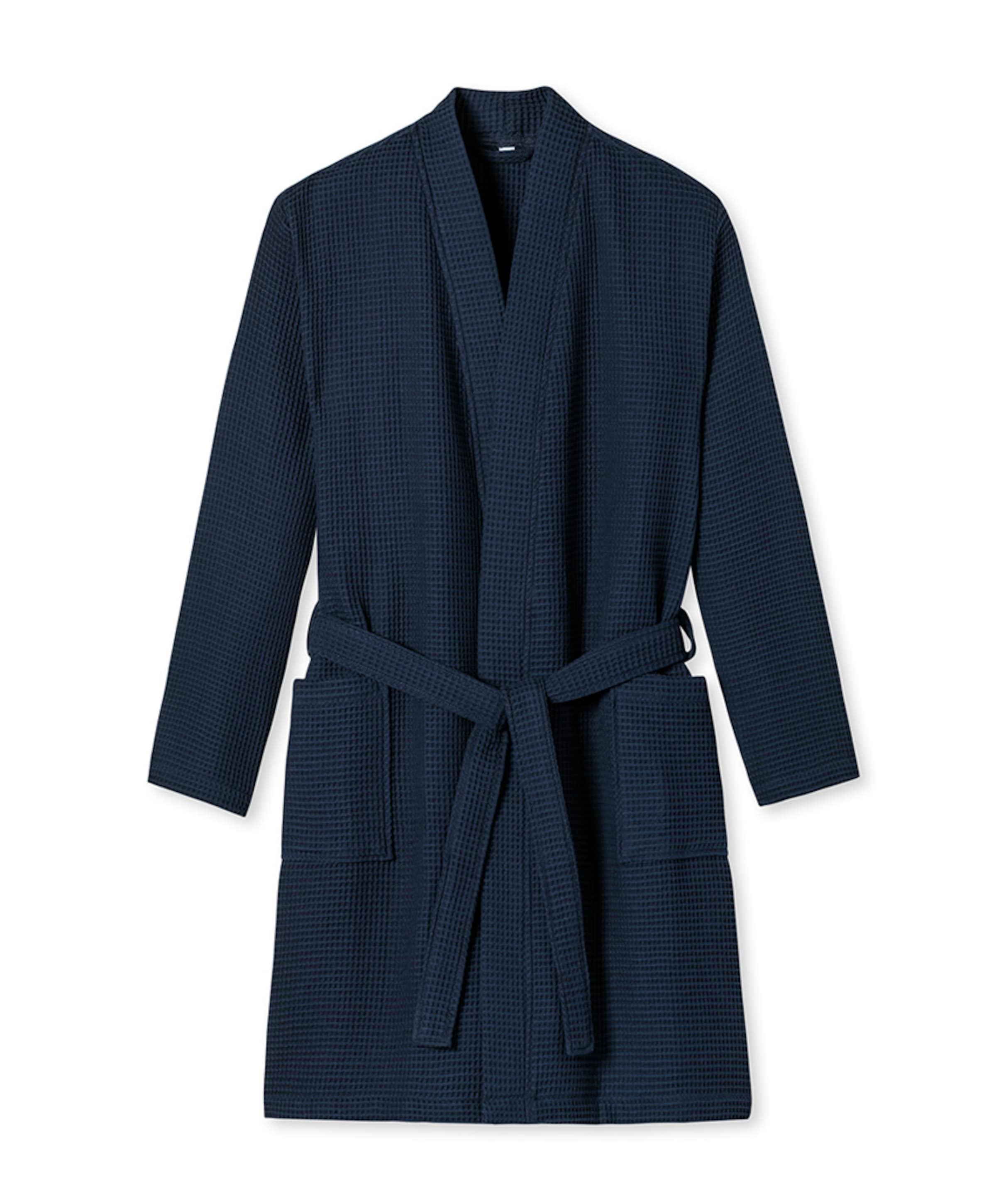 Schiesser Heren ochtendjas blauw