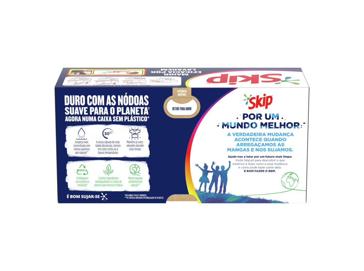 DETERGENTE ROUPA MÁQUINA CÁPSULAS SKIP ULTIMATE COLORS EMBALAGEM CARTÃO 32DOSES