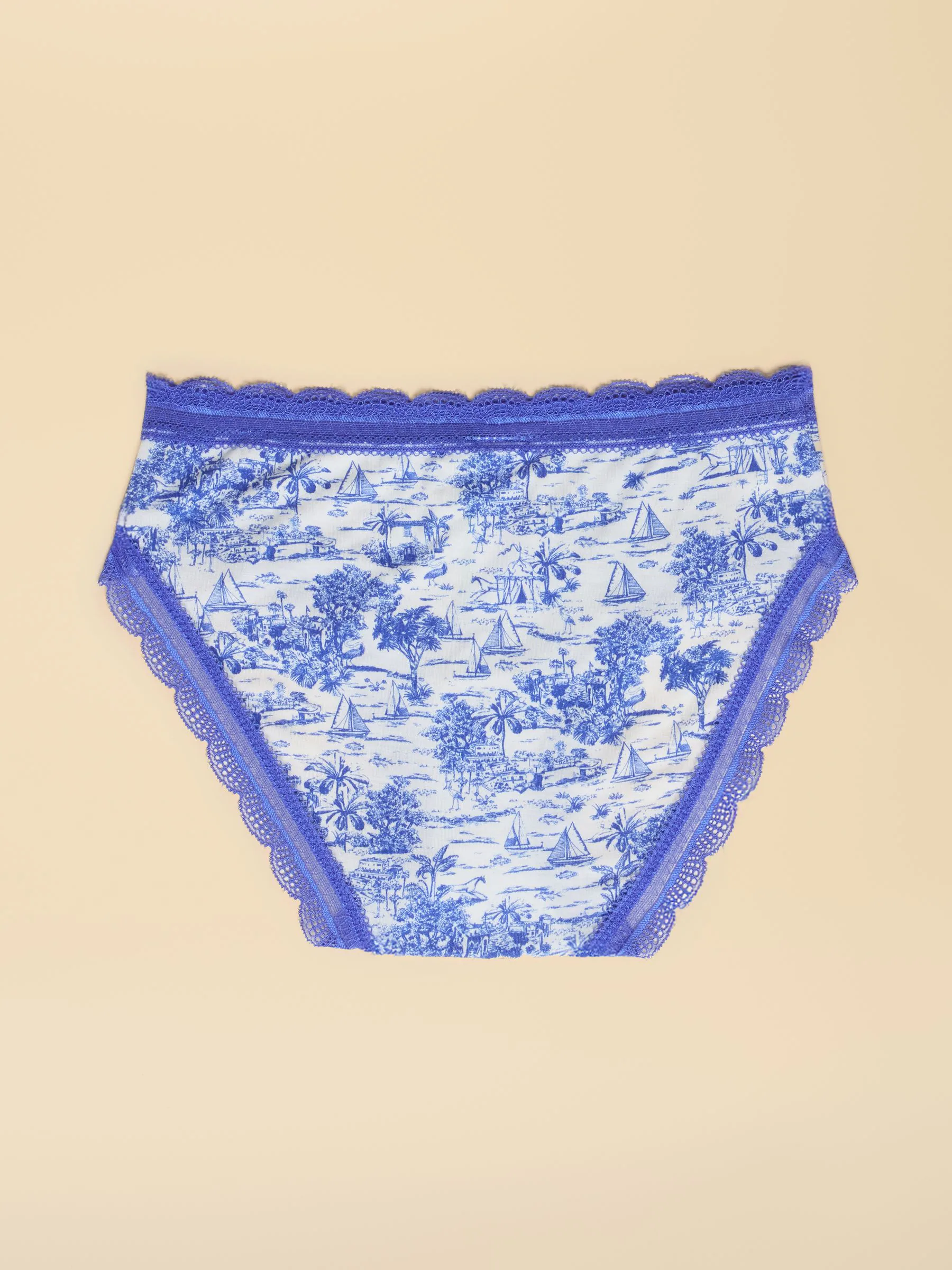 Blue & Red Riviera Toile/Stripe - Joules Knickers 3 Pack
