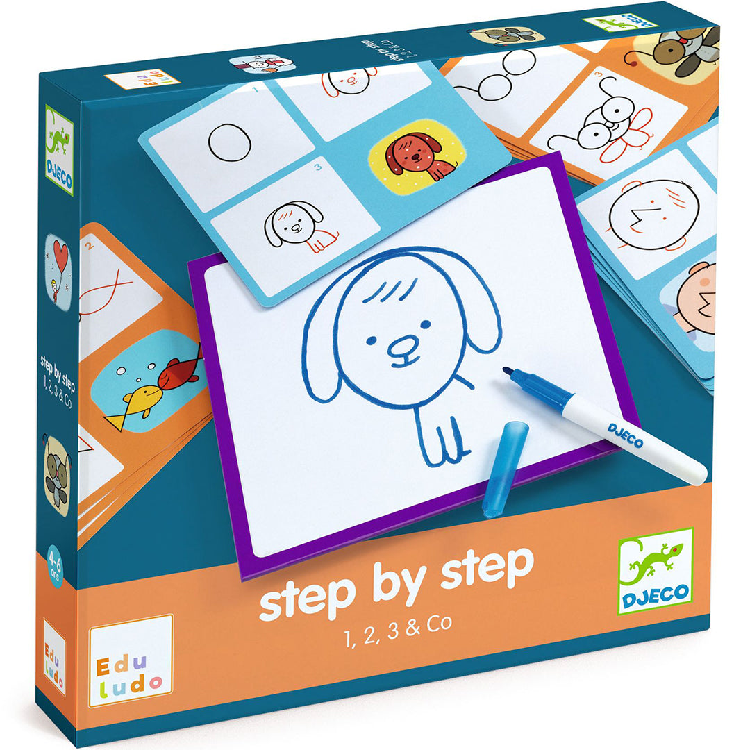 Djeco tekenkaarten eduludo step by step - 1, 2, 3 & co