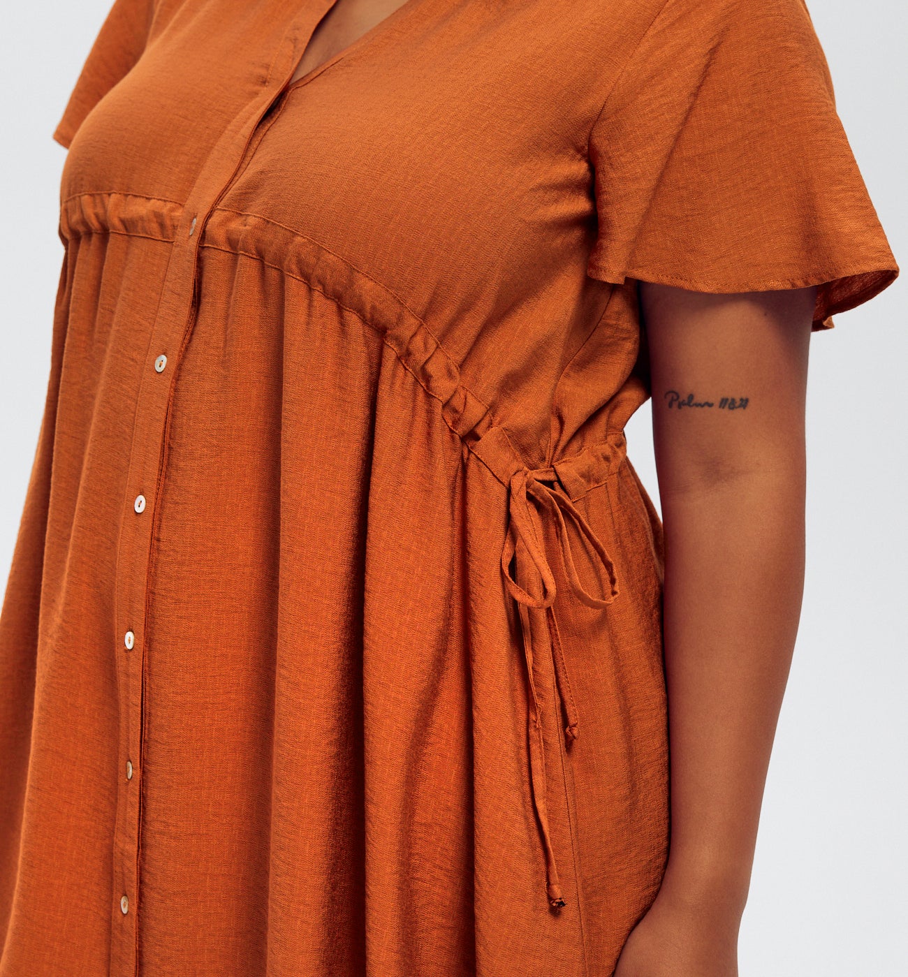 Robe courte évasée Femme - Caramel