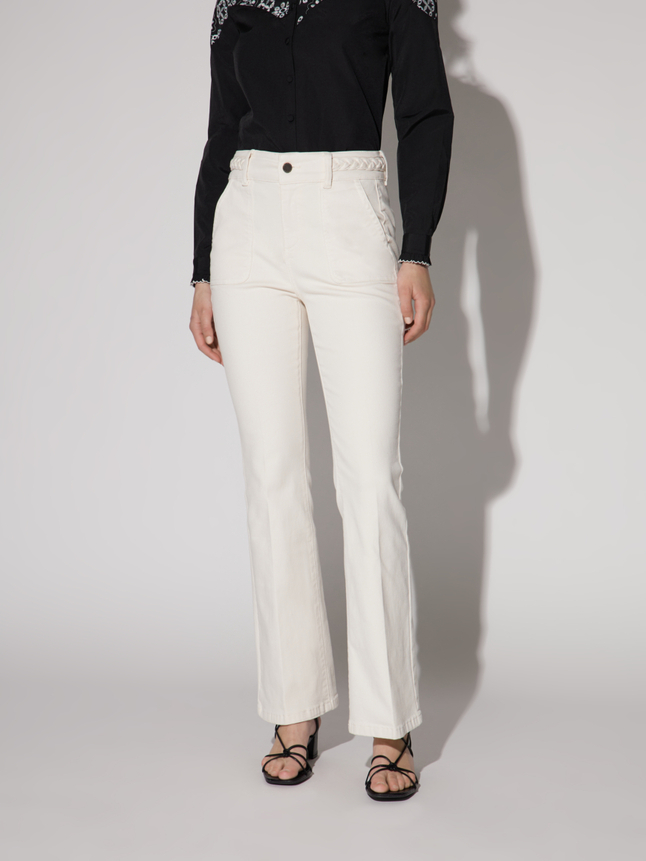 Pantalon flare détail tresse