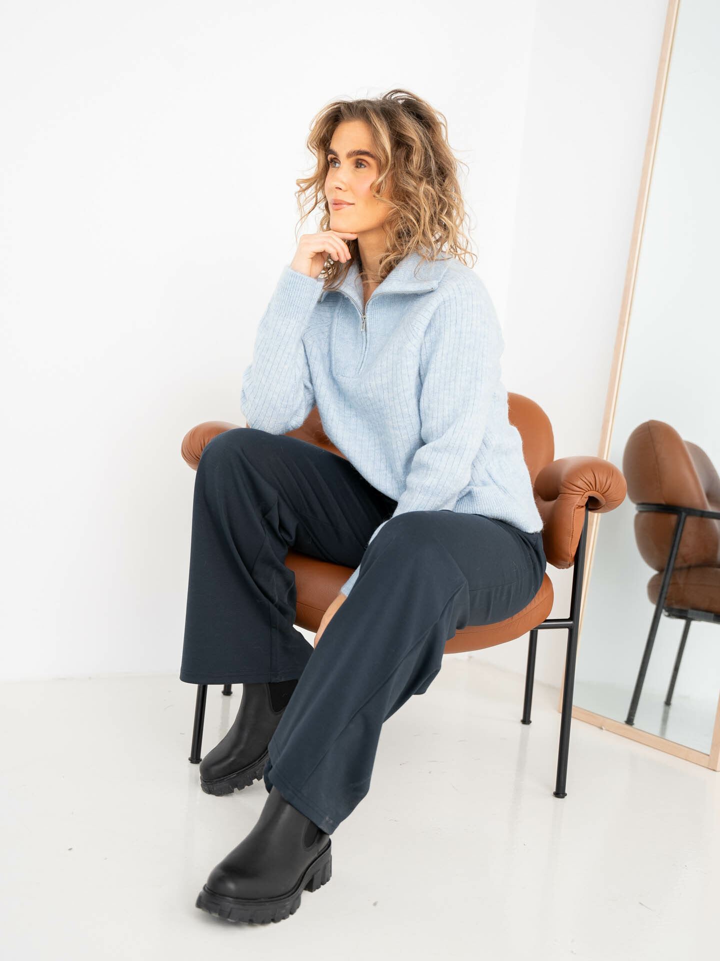 Lulu Mika Half Zip Long Sleeve Knit