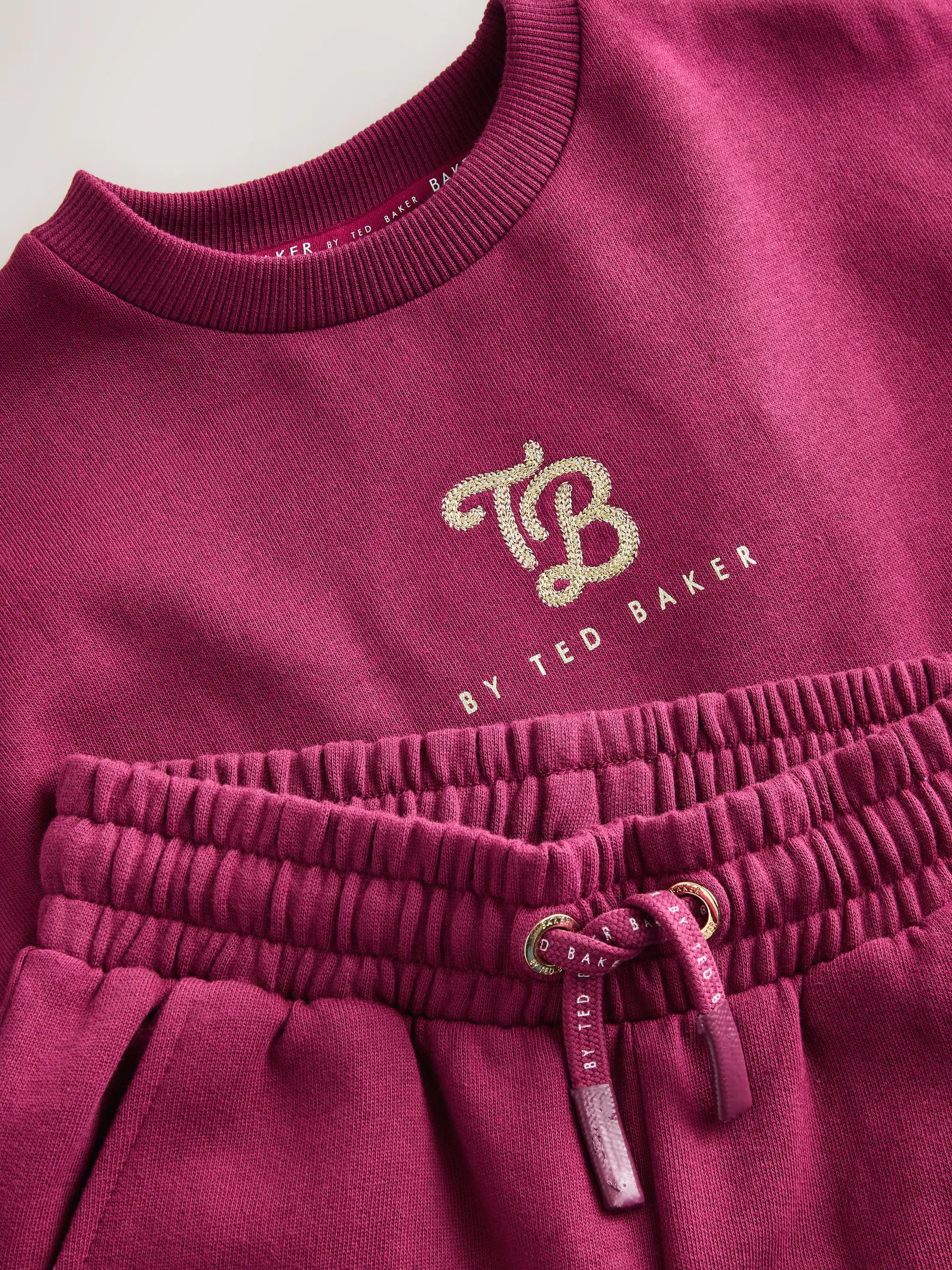 Bordeauxrood - Baker by Ted Baker 2 Piece Varsity Sweater and Wide Leg Joggers Set