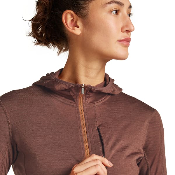 Veste polaire randonnée ICEBREAKER W MERINO 200 REALFLEECE DESCENDER LS ZIP H DUSTY CLAY/CAROB/CB