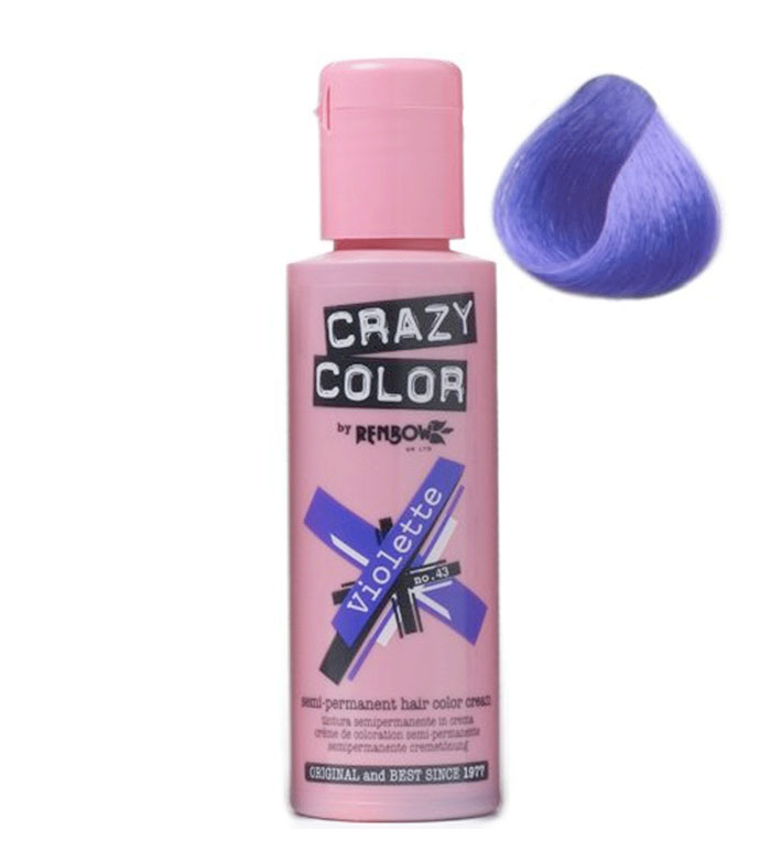 CRAZY COLOR Nº 43 - Creme de coloração de cabelo - Violette 100ml