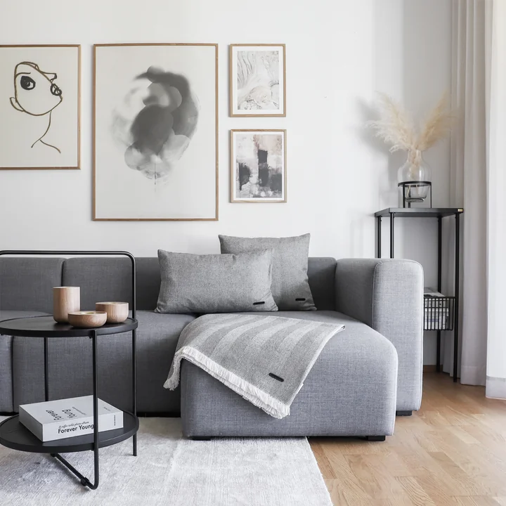 Andersen Furniture - Twill Weave Kissen 45 x 50 cm, weiss /grau
