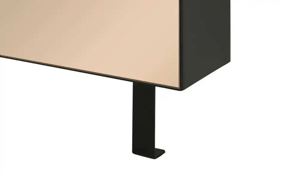 Schuh- und Mehrzweckschrank Santarem Schwarz, bronzefarben Spiegelfront (Bronze)
