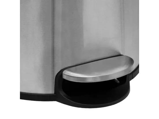 Poubelle 30 Litres en Métal Inox et Couvercle en Bambou