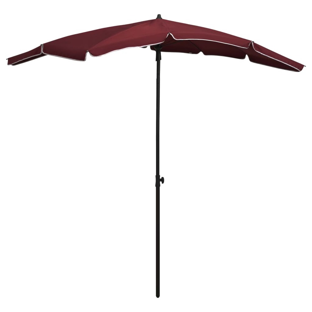 Parasol de jardin avec mât 200 x 130 cm rouge bordeaux