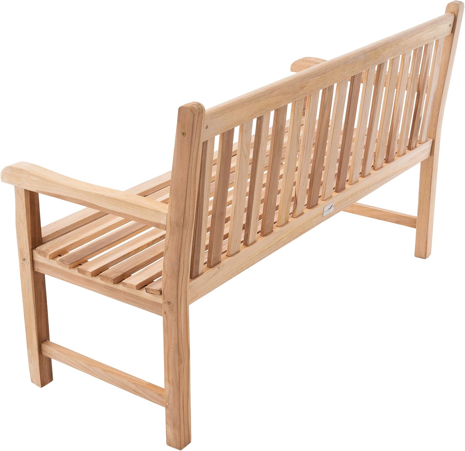 Divero 3-Sitzer Gartenbank Palermo aus zertifiziertem Teak-Holz, unbehandelt - wetterfest – Länge: 150 cm – Farbe: Braun