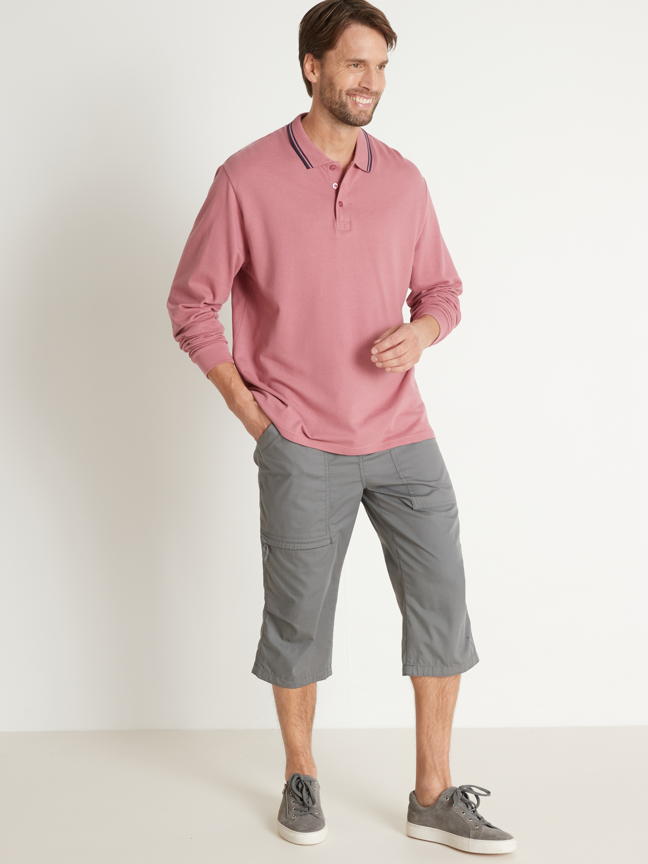 Polo manches longues maille piquée
