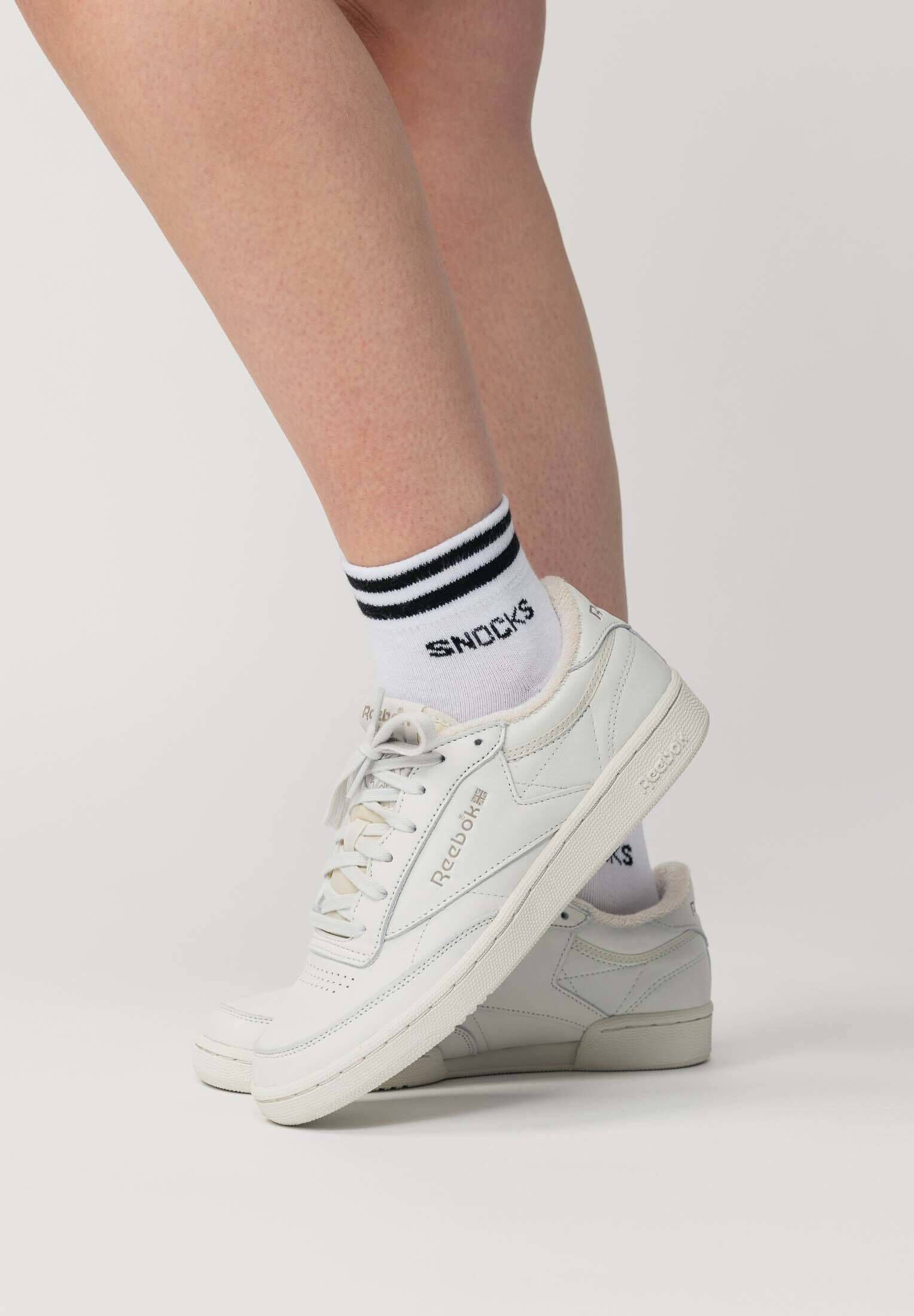 SNOCKS| Retro Sneaker Socken mit Streifen aus Bio-Baumwolle 4er-Pack