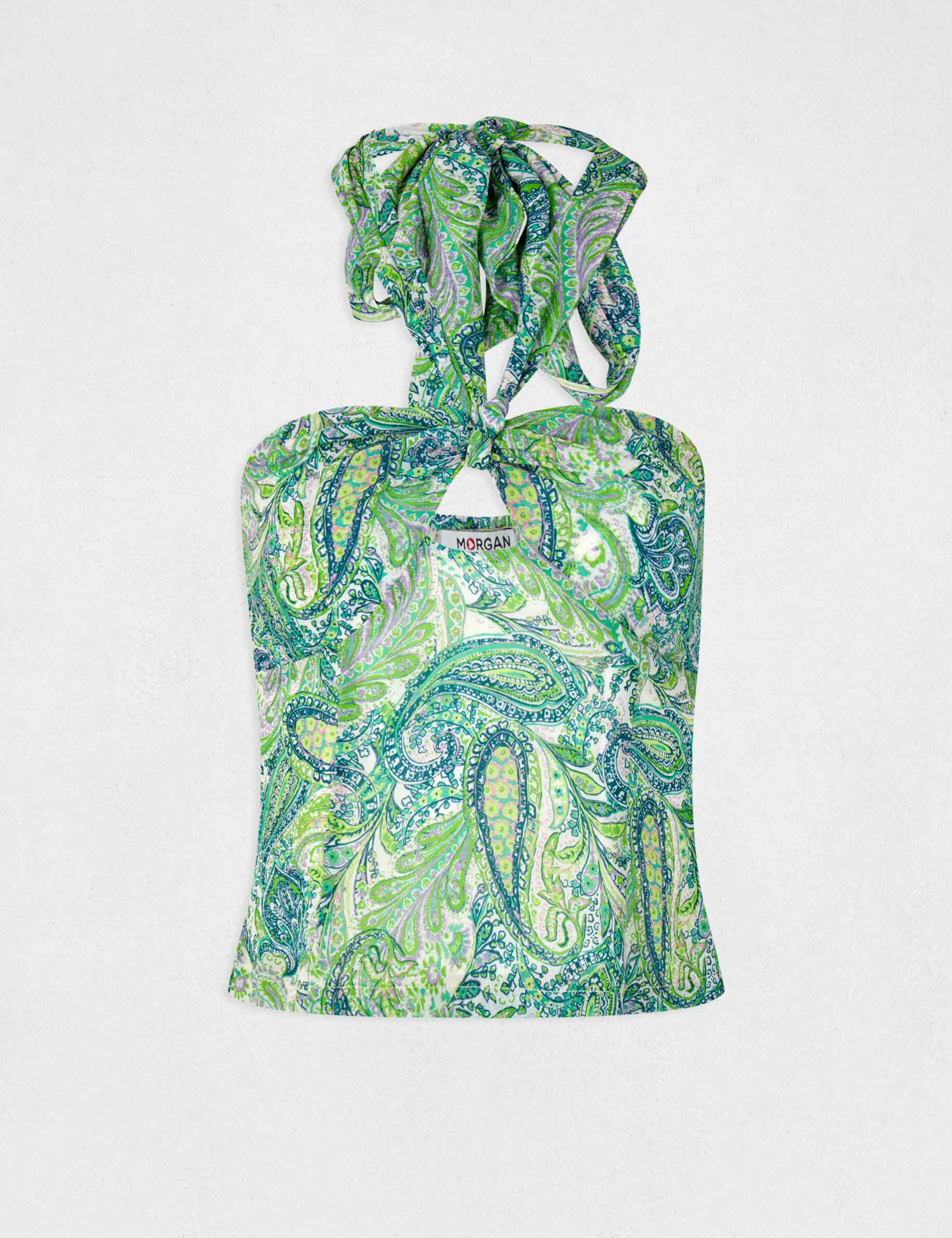 Bustier bretelles à nouer imprimé multico femme - multico