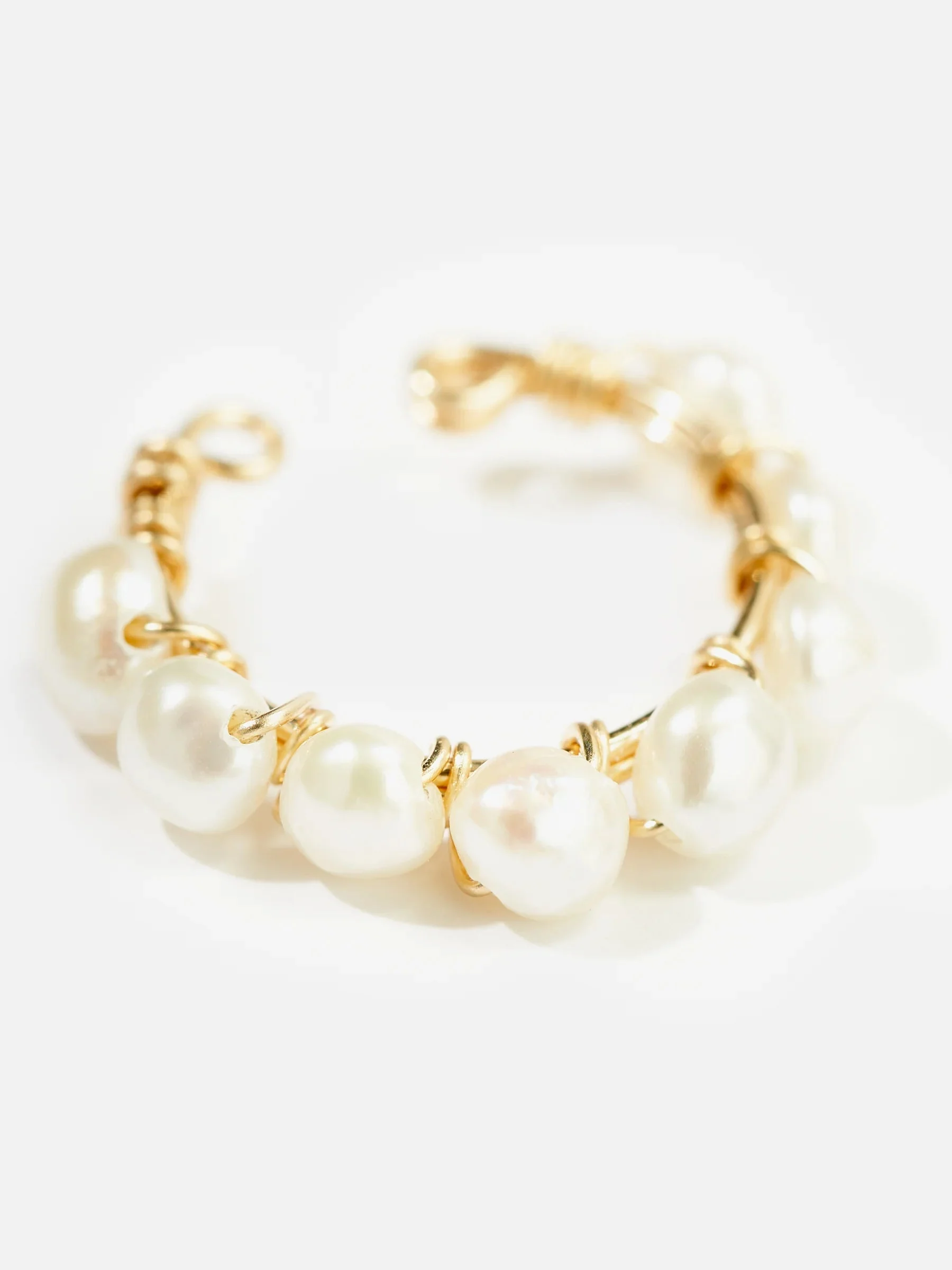 BOUTON - Faux piercing perles | Blanc