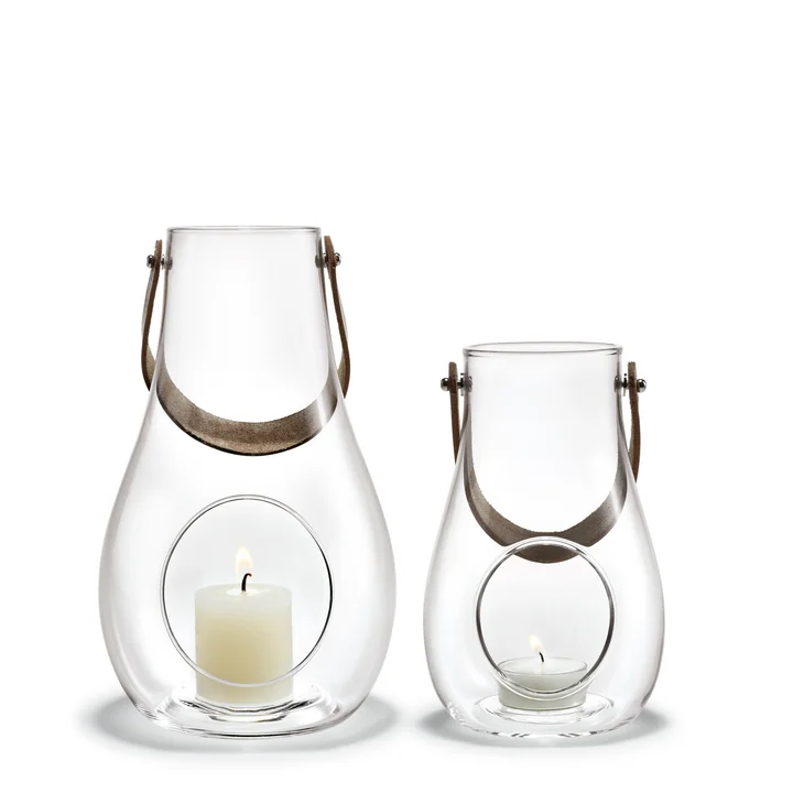 Holmegaard - Design with light Laterne (2er-Set) H 16 cm   25 cm, klar