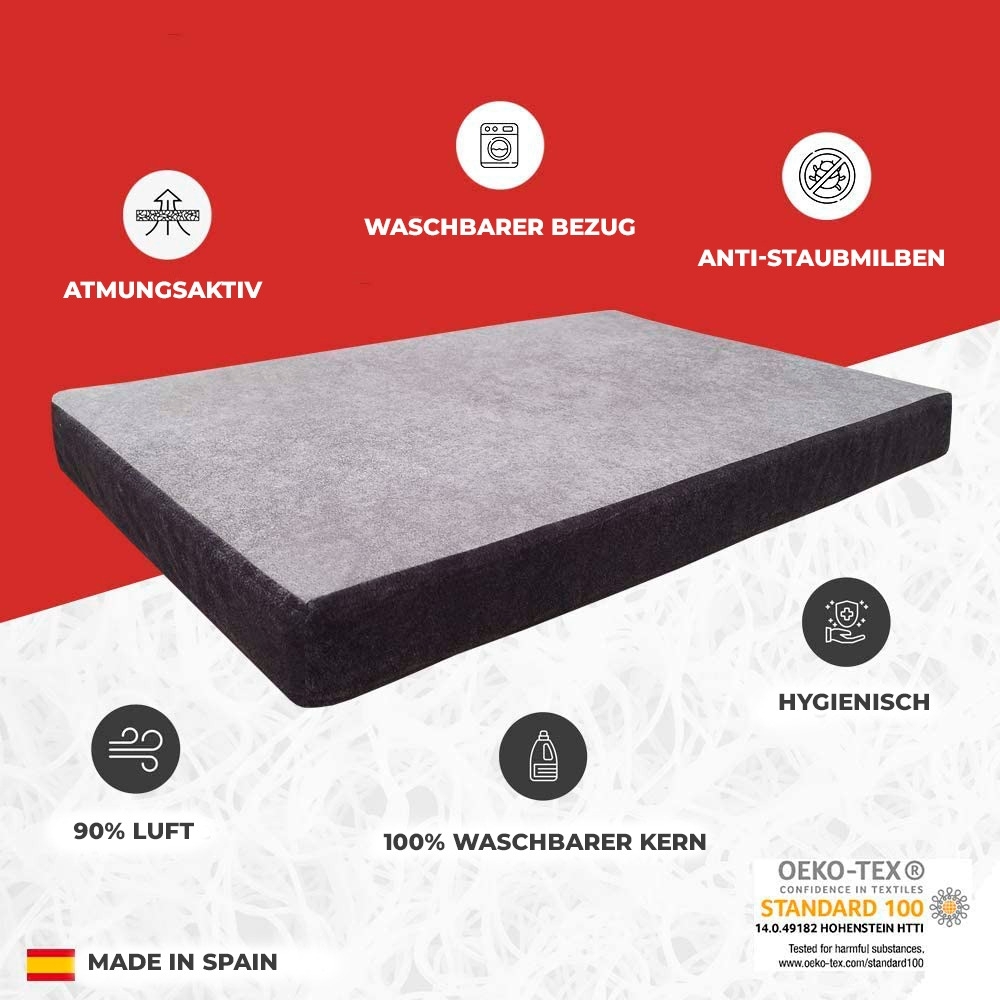 K Foam Hundebett mit waschbarer Matratze für Haustiere (90 x 60 cm)