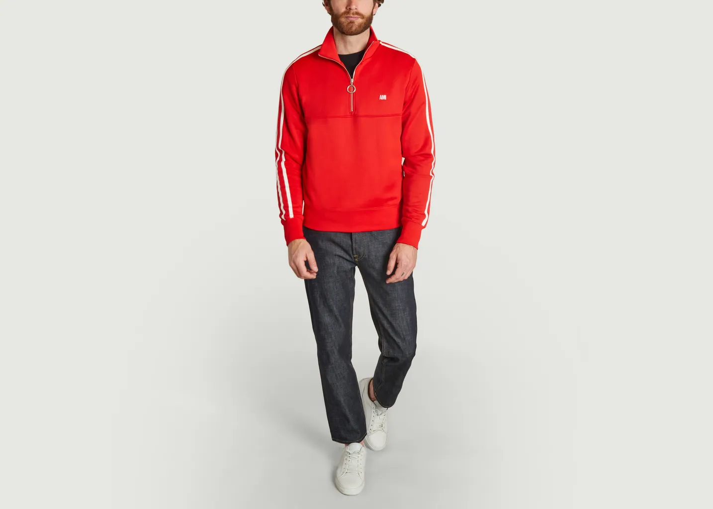 Sweatshirt zippé en molleton AMI Paris