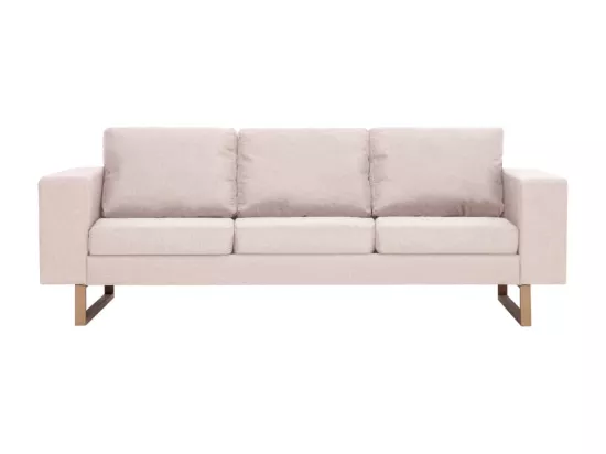 Ensemble de canapé 2 pièces Tissu Crème