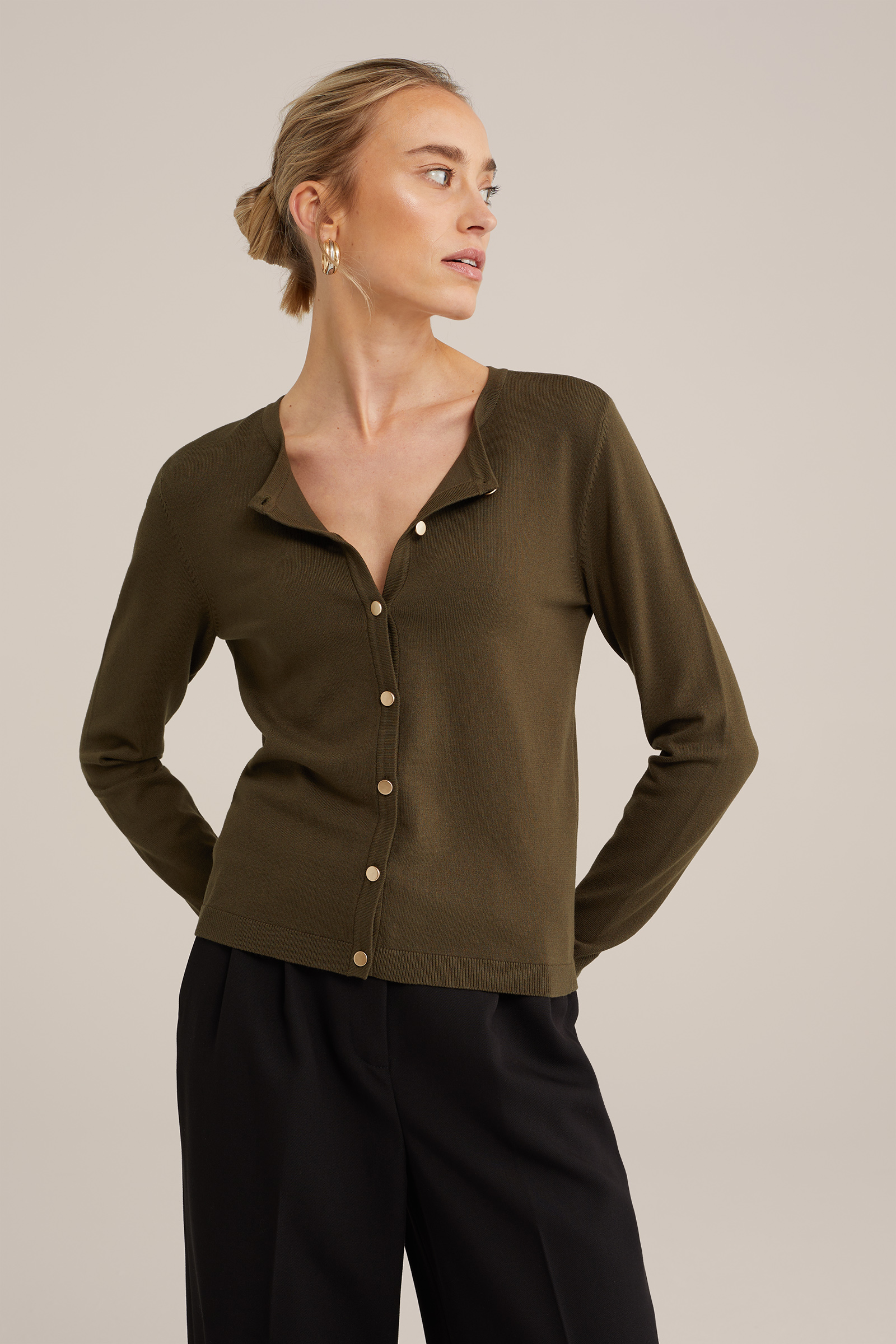 vest WE Fashion Legergroen