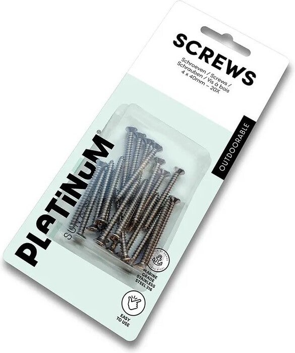 Platinum Sun & Shade bevestigingsschroeven zilver 2 x 10 x 18,5 cm 20 stuks