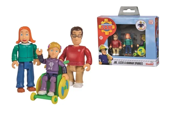 Brandmand Sam Familien Sparkes sæt m/3 figurer 7,5cm
