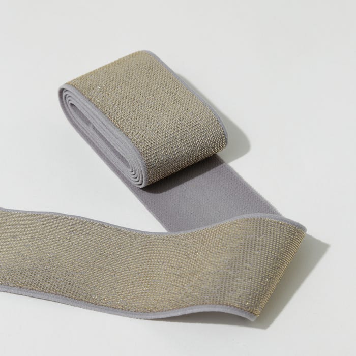 Atelier Veritas-Elastische band effen met glitterdraad 40mm/1m