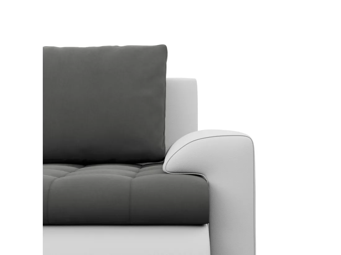 Canapé d'angle en U avec fonction sommeil, Ottoman, Gris foncé + Gris