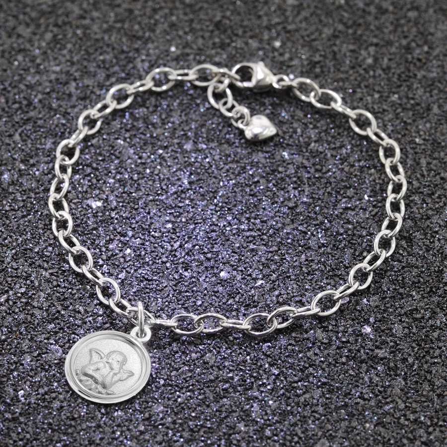 trendor Armband mit Engel-Anhänger 925 Silber 17 cm silver