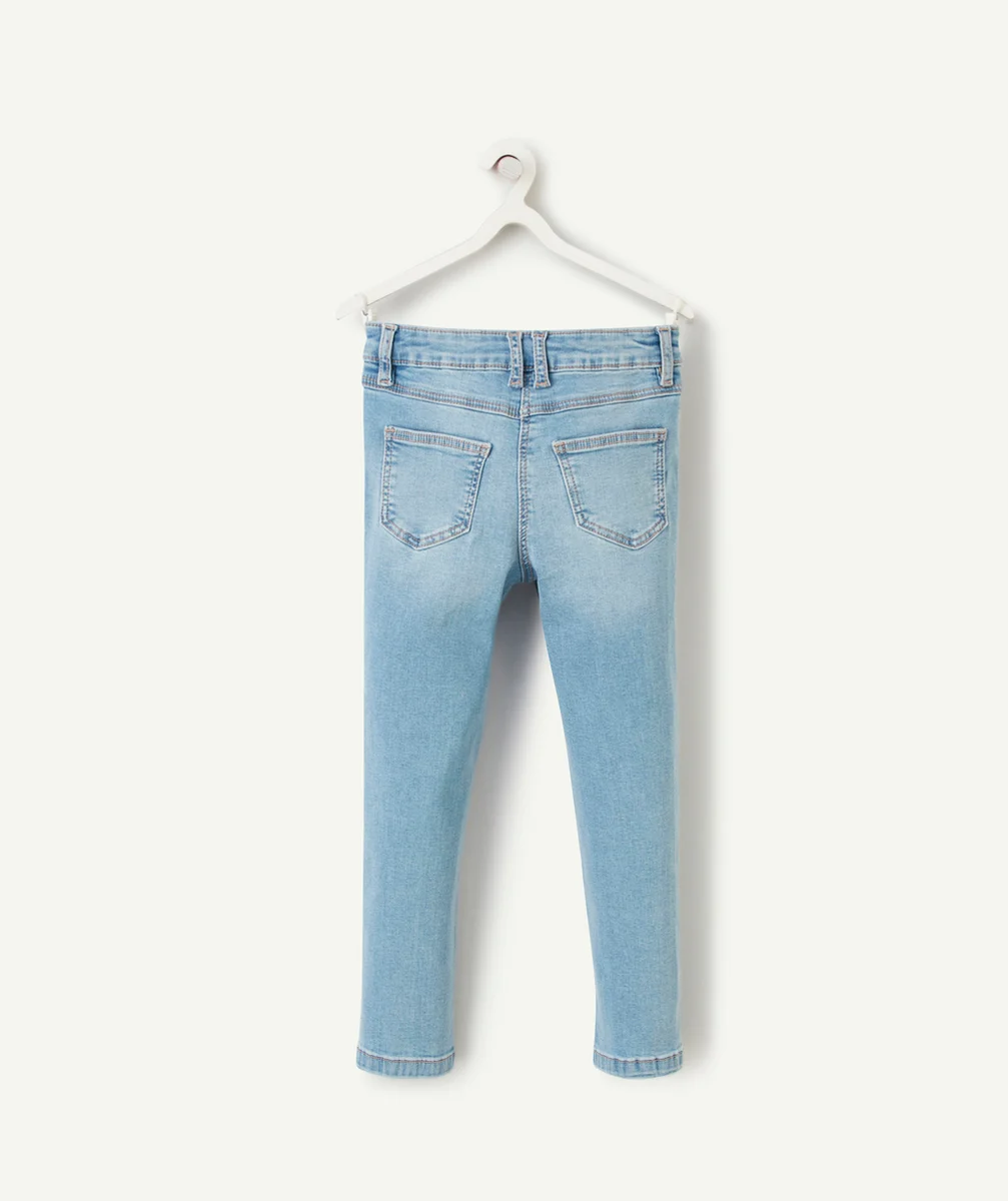 PANTALON SLIM FILLE LOW IMPACT EN DENIM BLEU EFFET USÉ
