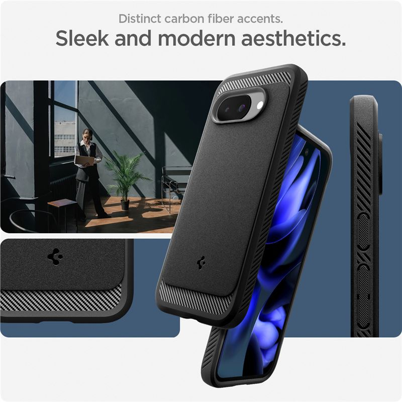Google Pixel 9a Rugged Armor Case Hülle MagSafe-Modul (ACS09041) - Schwarz (Matt)