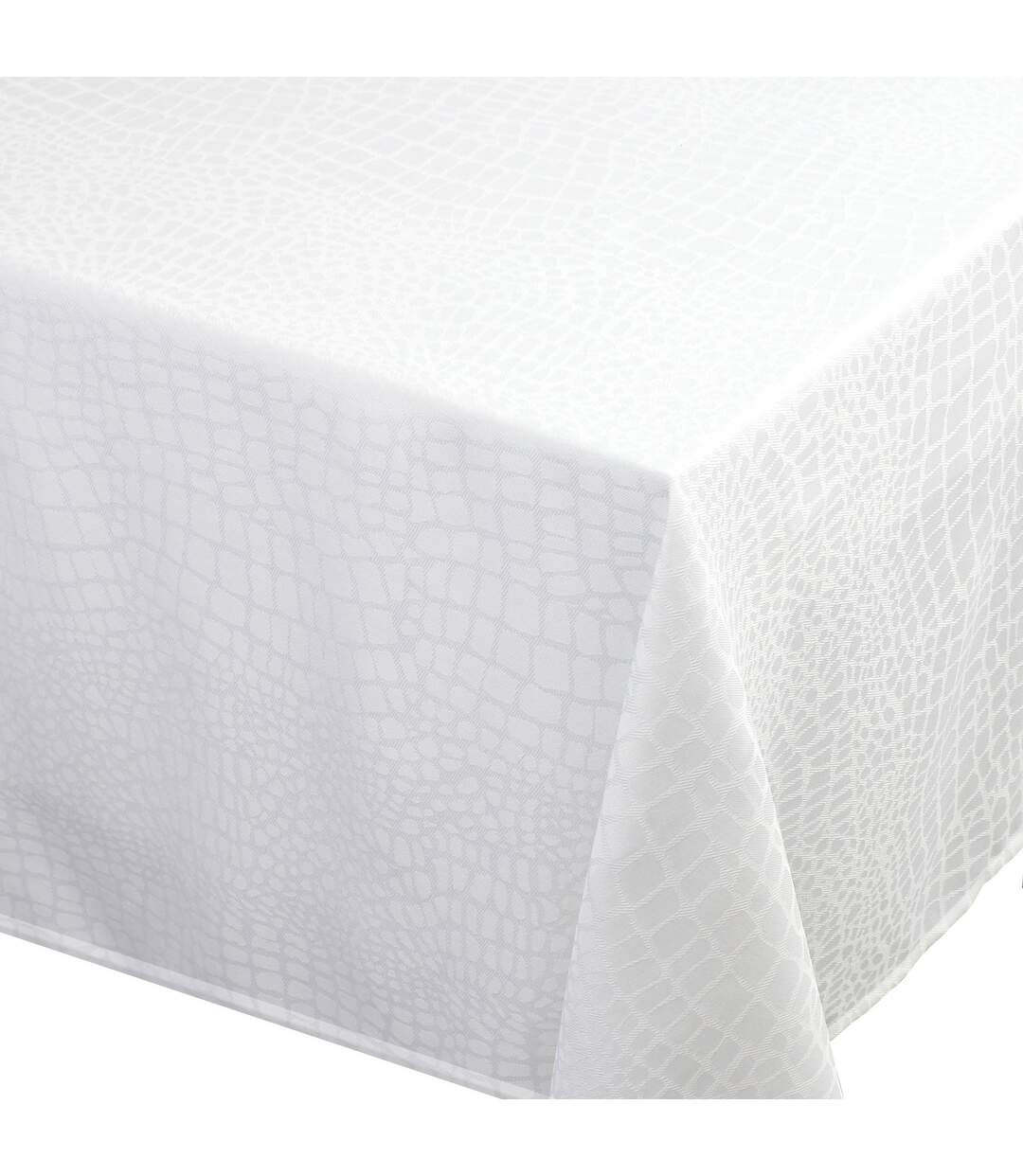 Nappe rectangle 150x350 cm Jacquard 100% polyester LOUNGE blanc