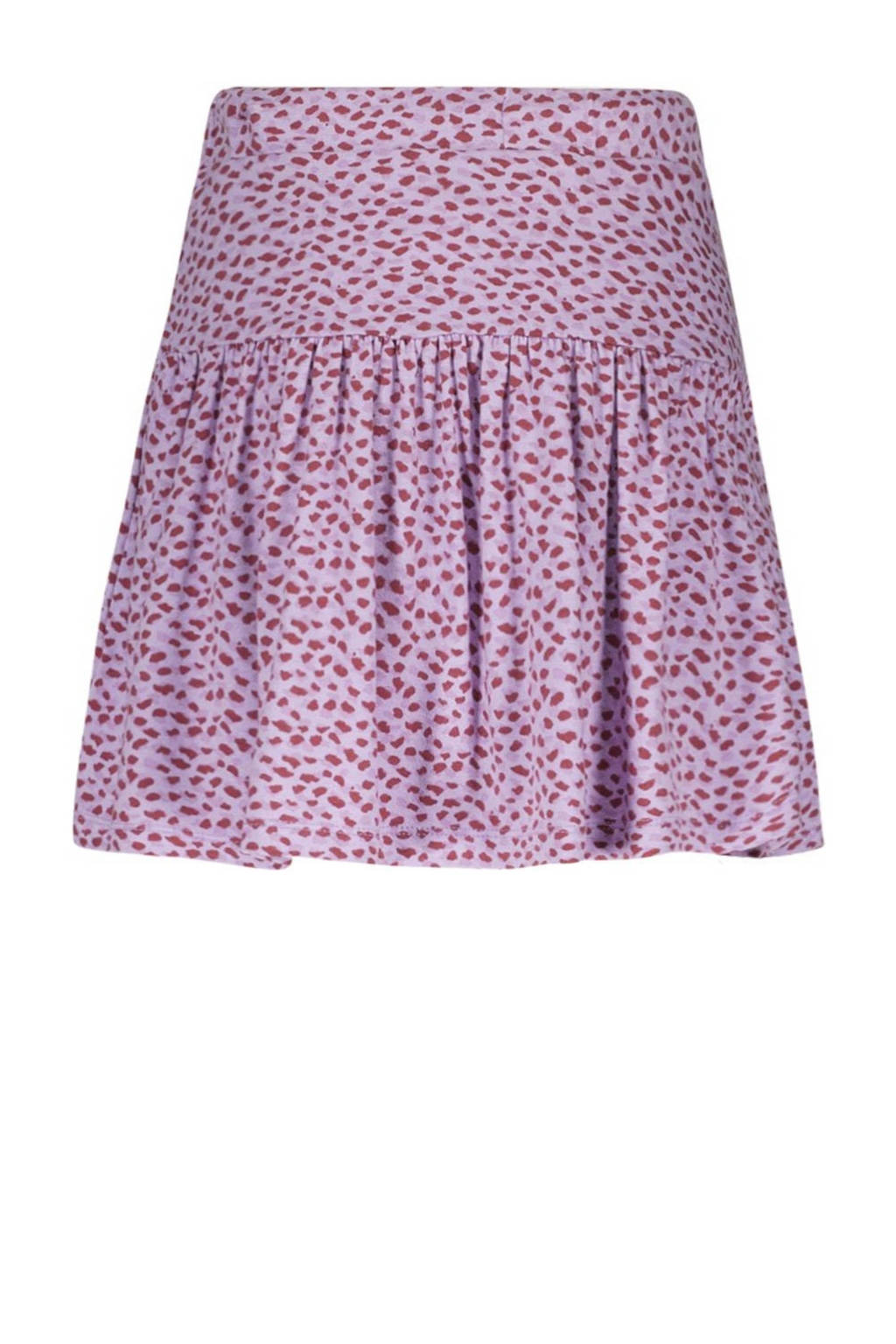 Like Flo rok met all over print en plooien lila/paars