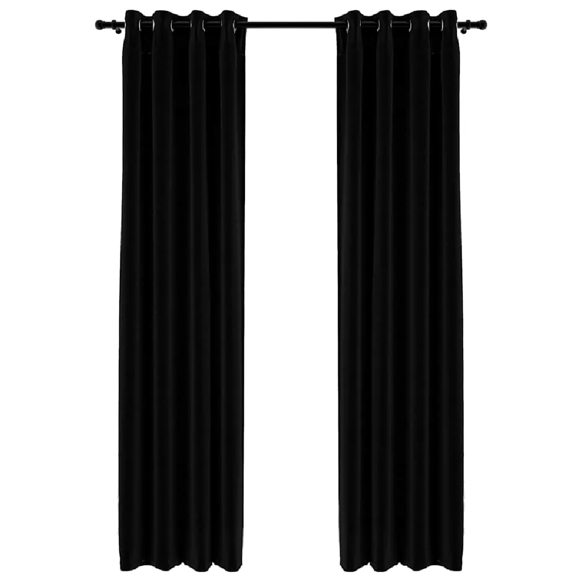 VidaXL Rideaux occultants avec Å“illets 140x245 cm - Noir