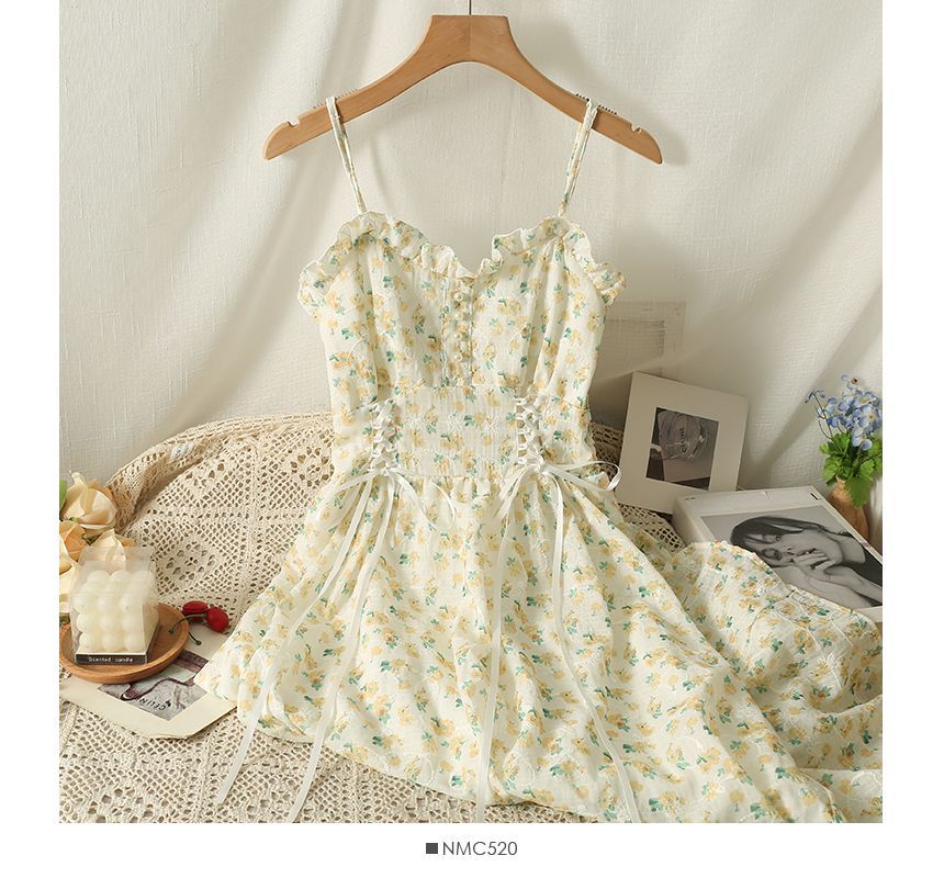 Lemongrass - Midi-jurk met korsettaille en bloemenprint in 5 kleuren