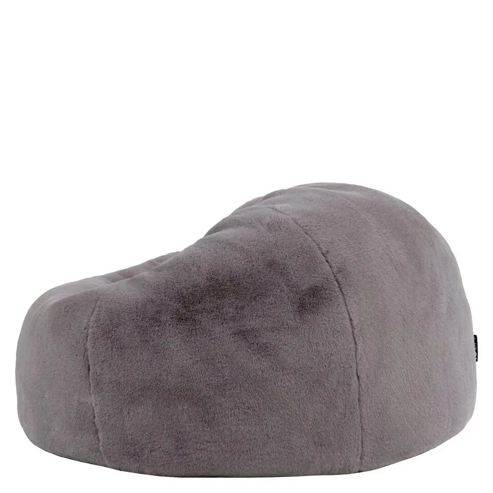 icon - Kingston Zitzak Fauteuil - Fluffy Pluche Imitatiebont - Grijs