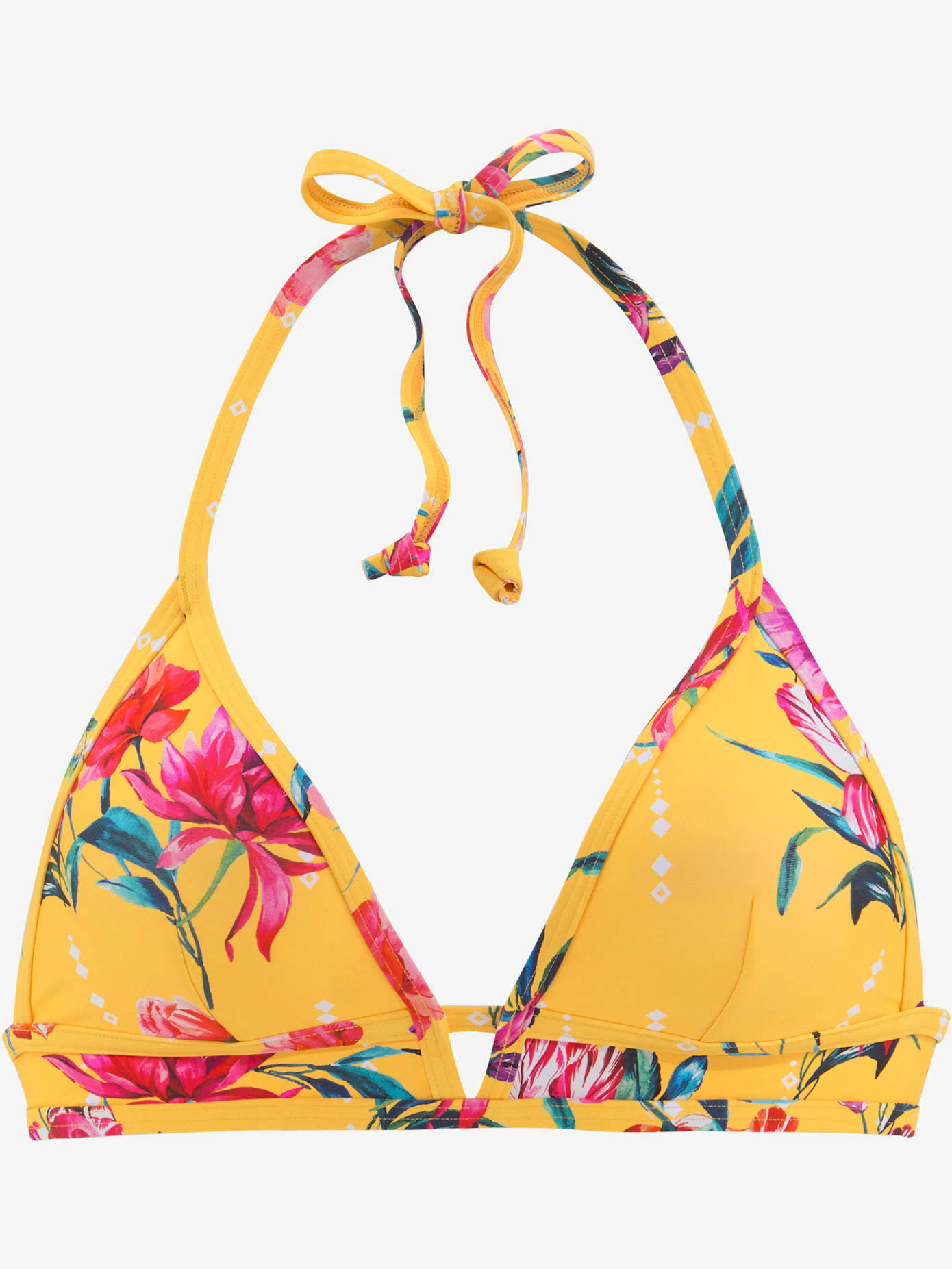 Haut de bikini triangle imprimé floral moderne
