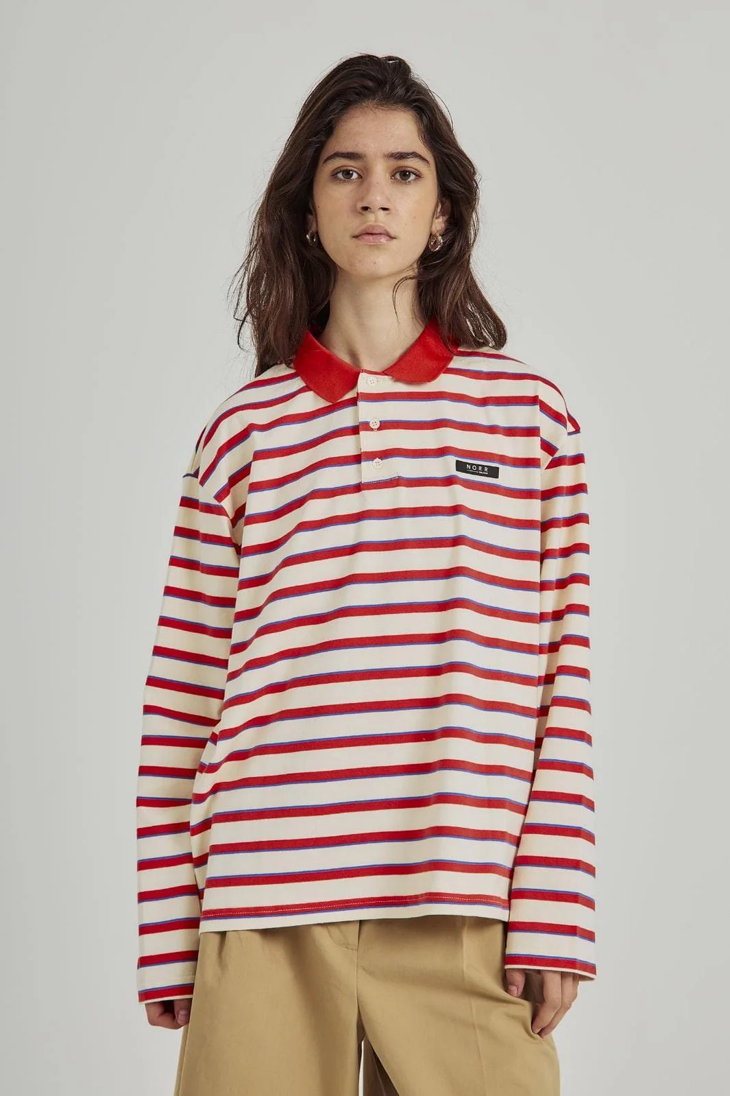 Norr Dagma Ls Polo ivory orange