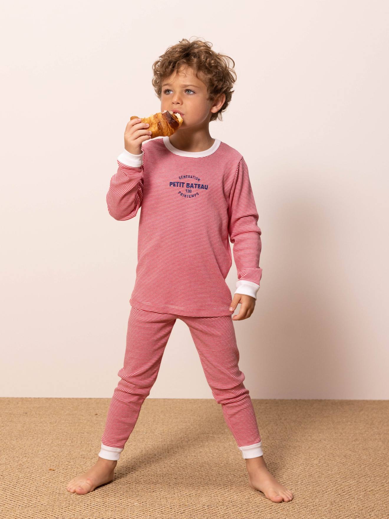 Pijama PETIT BATEAU vermelho de algodão orgânico