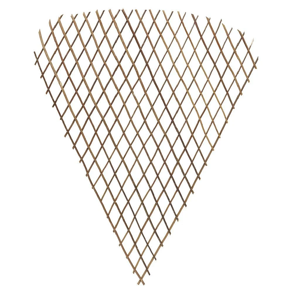 Treillis éventail clotûre extensible osier marron 90xH142 cm