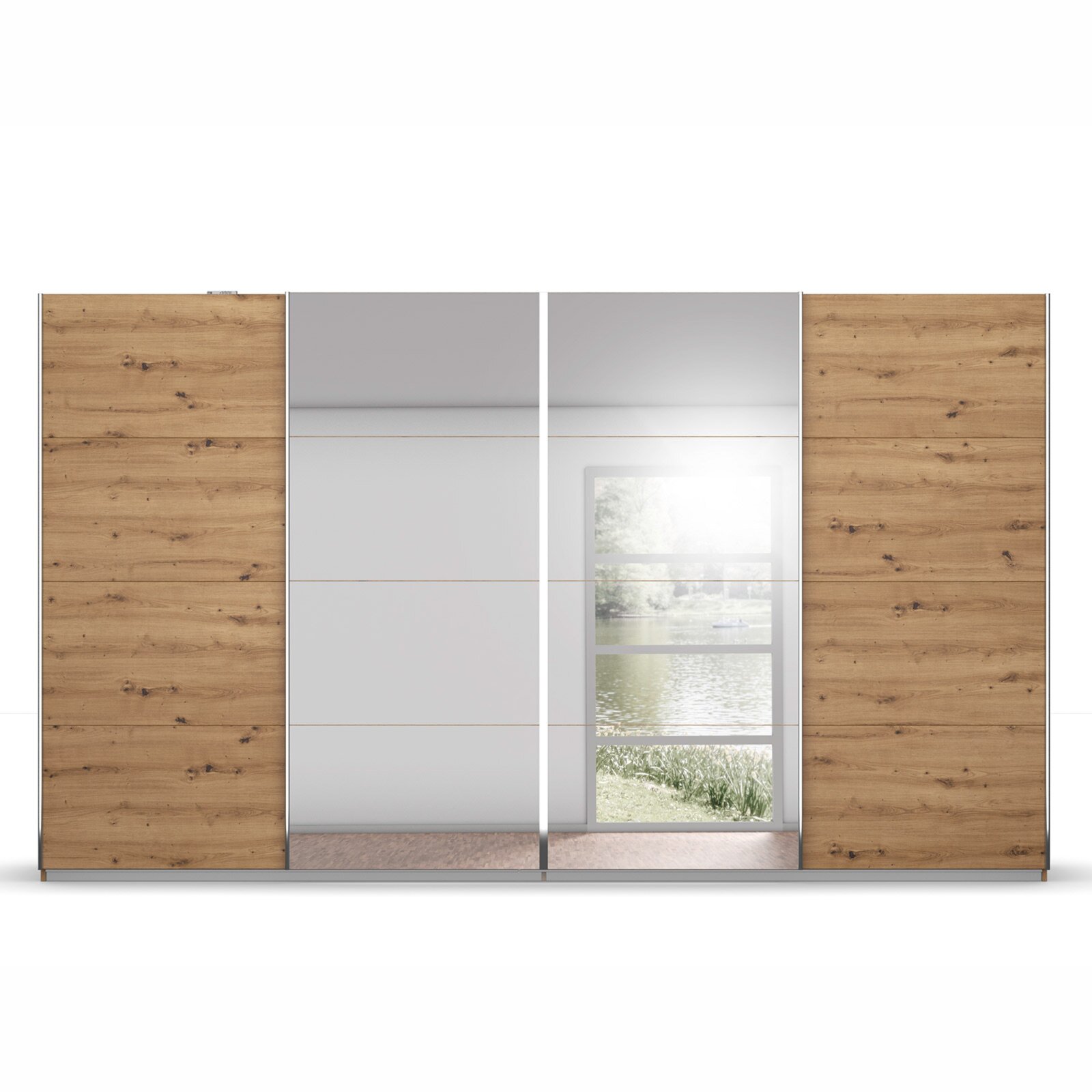 Schwebetürenschrank - Eiche Artisan - 4-türig - 360 cm