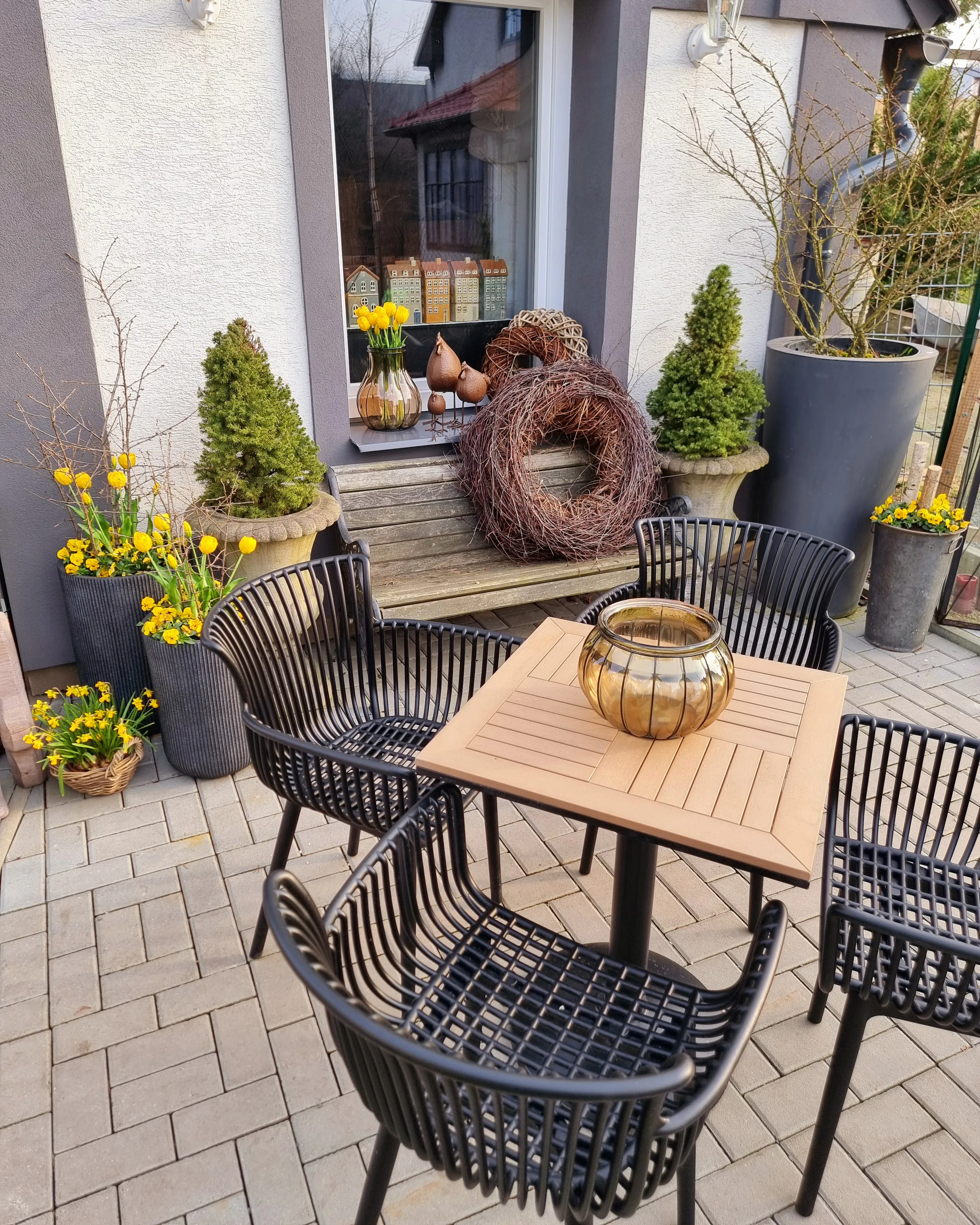 Set van 4 tuinstoelen PESARO Zwart
