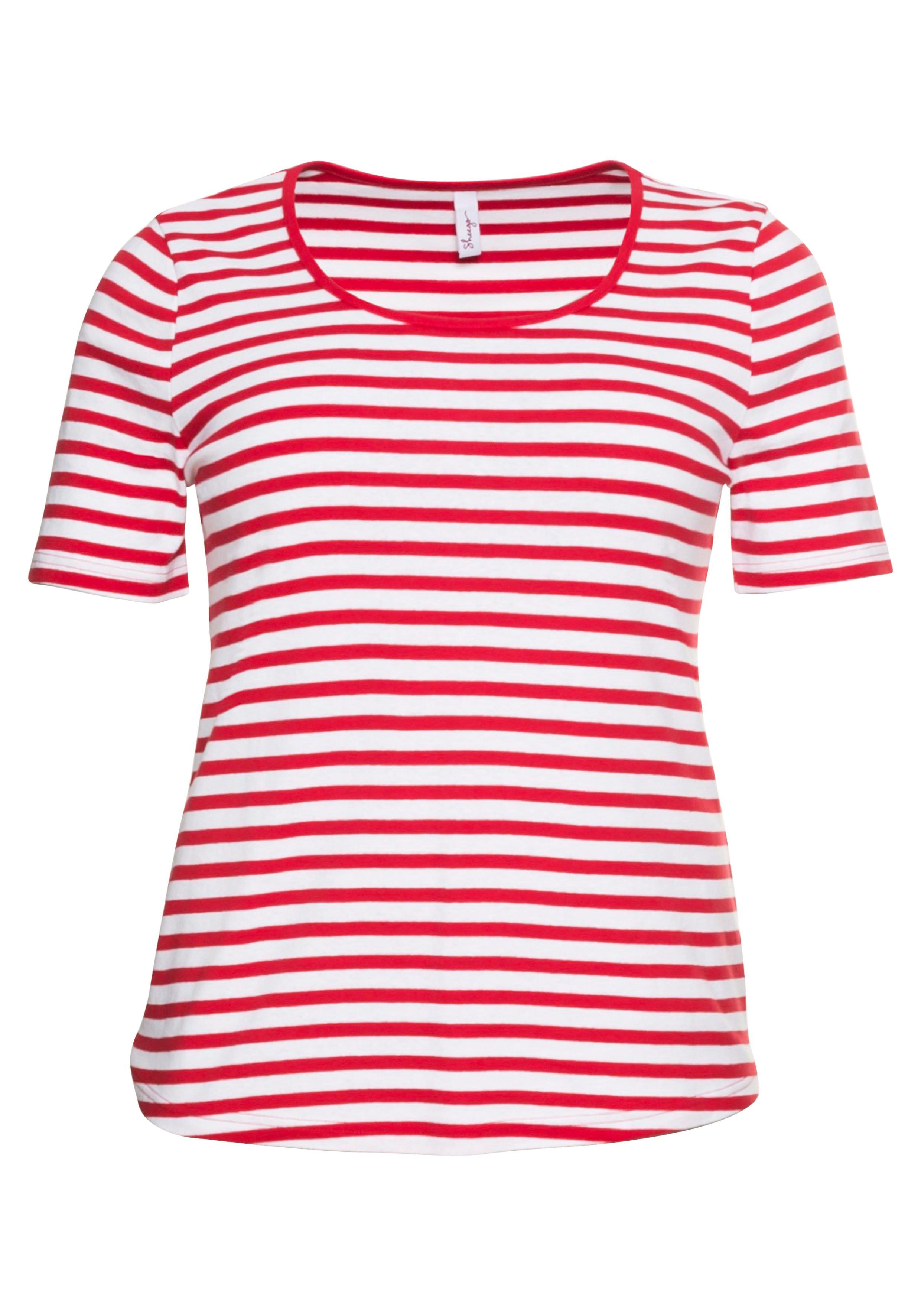 T-Shirt mit Streifen und Rundhalsausschnitt