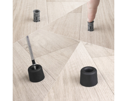Tarrox schroefdeurstopper, zwart, Ø 30x25 mm, 1 stuk