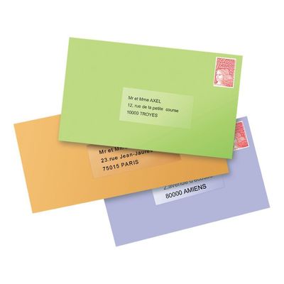 Avery - 25 Étiquettes adresse transparentes - A4 - Impression laser - réf L7567-25
