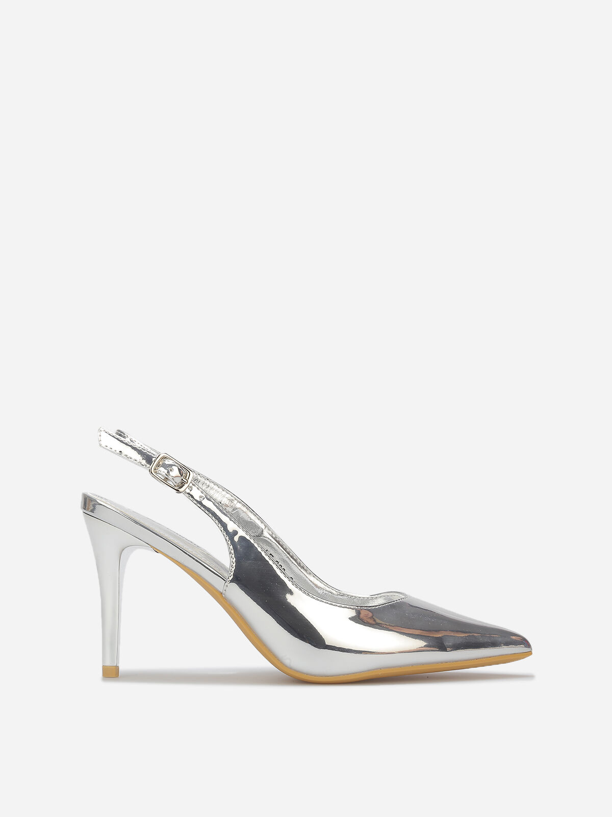 Escarpins slingback vernis- Argenté